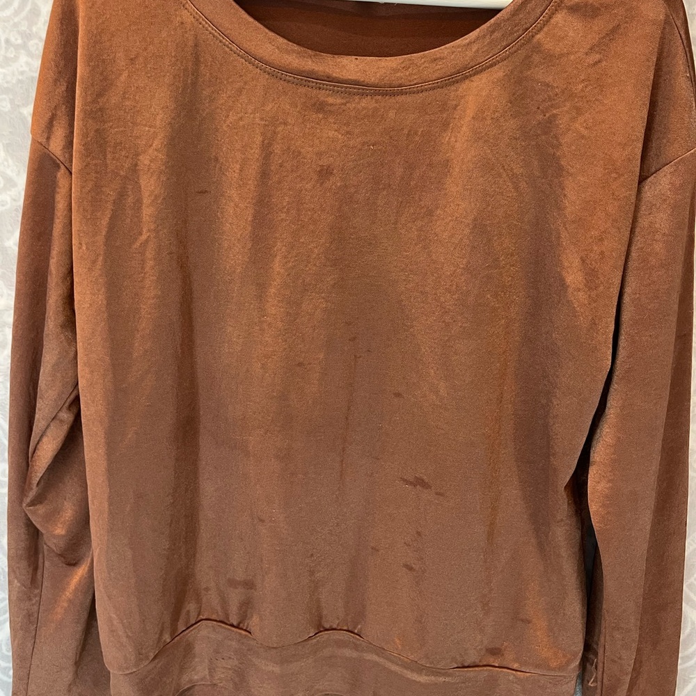 GUC COPPER! 🤩 TOP SWEATSHIRT SO CUTE SHEEN! M SOCIALITE SHIRT CREWNECK MARKS - Picture 11 of 14